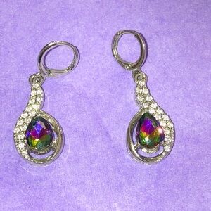 Vintage watermelon crystal earrings